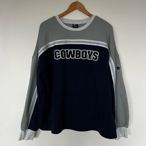 Dallas Cowboys Navy and Gray Pullover Crewneck oversized size XL glitter